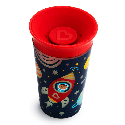 Munchkin Miracle 360 Degree Glow In The Dark Sippy Cup-Red-Auto Flow Stop-For Infants