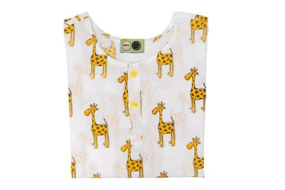 Mouse in the House White & Yellow Nightsuit-The Curious Giraffe-Cotton-For Infants