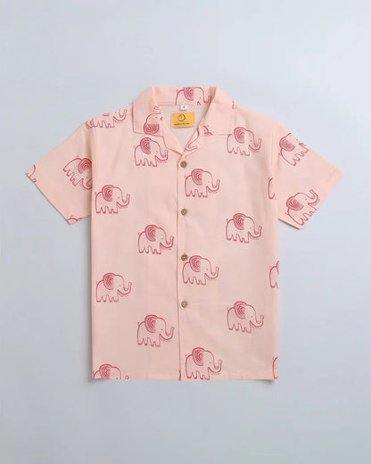 Mouse in the House Peach Shirt-A Stomping Elephant-Cotton-For Infants