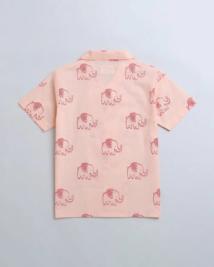 Mouse in the House Peach Shirt-A Stomping Elephant-Cotton-For Infants