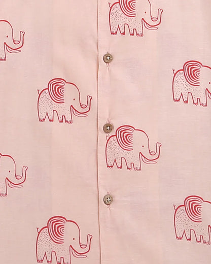 Mouse in the House Peach Shirt-A Stomping Elephant-Cotton-For Infants