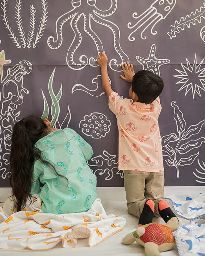 Mouse in the House Peach Shirt-A Stomping Elephant-Cotton-For Infants