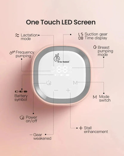 R for Rabbit First Feed Nova Electric Breast Pump-9 Level Suction & Massage-One Touch LED Screen-Milk Expression Pump