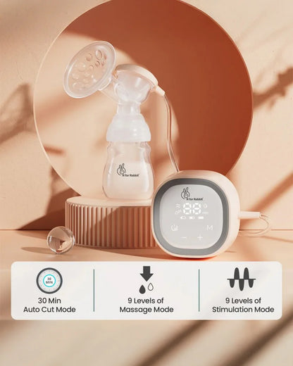 R for Rabbit First Feed Nova Electric Breast Pump-9 Level Suction & Massage-One Touch LED Screen-Milk Expression Pump