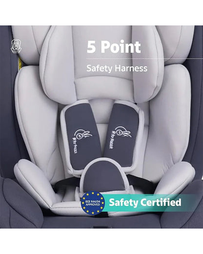 R for Rabbit Jack N Jill Grand ISOFIX Baby Car Seat-360 Degree Rotation-ECE R44/04 Certified-For 0 to 12Y (Upto 36 Kg)-Grey