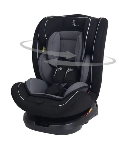 R for Rabbit Jack N Jill Grand ISOFIX Baby Car Seat-360 Degree Rotation-ECE R44/04 Certified-For 0 to 12Y (Upto 36 Kg)-Black Grey
