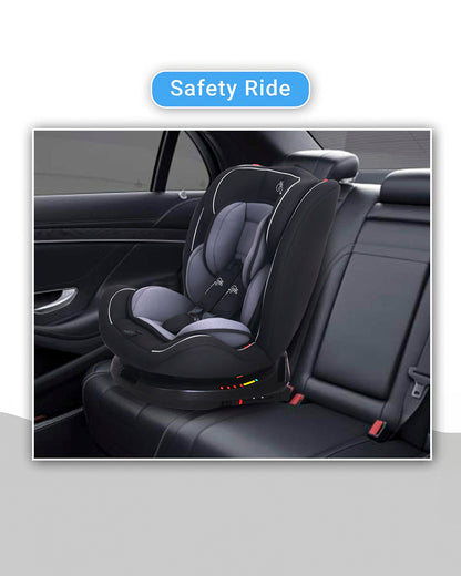 R for Rabbit Jack N Jill Grand ISOFIX Baby Car Seat-360 Degree Rotation-ECE R44/04 Certified-For 0 to 12Y (Upto 36 Kg)-Black Grey