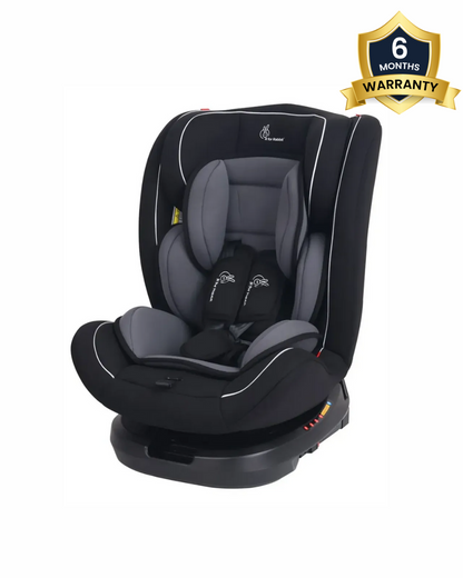 R for Rabbit Jack N Jill Grand ISOFIX Baby Car Seat-360 Degree Rotation-ECE R44/04 Certified-For 0 to 12Y (Upto 36 Kg)-Black Grey
