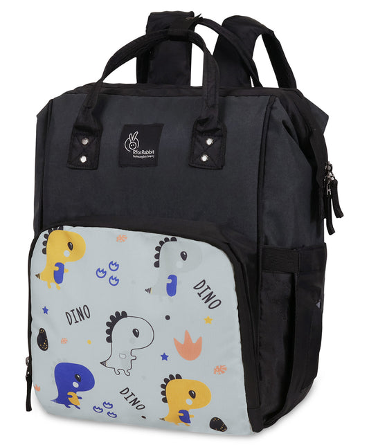 R For Rabbit Caramello Dino Diaper Bag-Backpack-With 11 Pockets-Grey