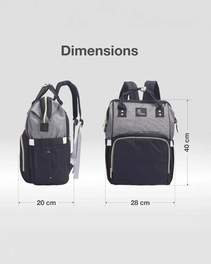R For Rabbit Caramello Diaper Bag-Backpack-With Large Capacity-Black Grey