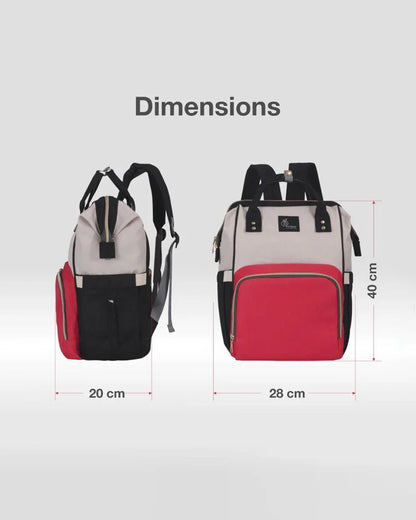 R For Rabbit Caramello Diaper Bag-Backpack-With Large Capacity-Red Cream