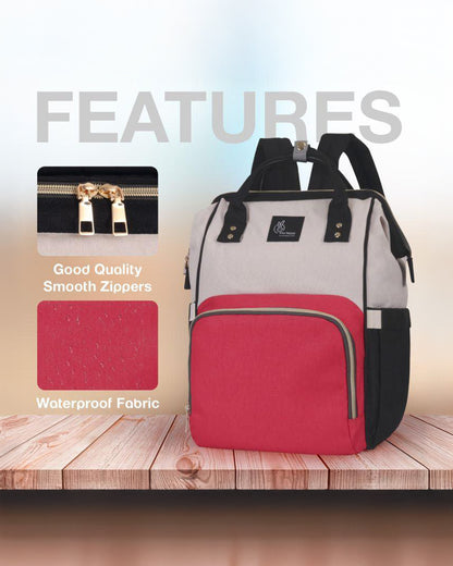 R For Rabbit Caramello Diaper Bag-Backpack-With Large Capacity-Red Cream