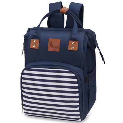 R For Rabbit Caramello Regal Diaper Bag-Backpack-With Insulated Bottle Pockets-Blue Stripes