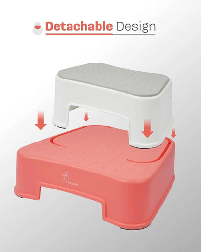 R For Rabbit Tiny Feet Baby Potty Step Stool-Red White