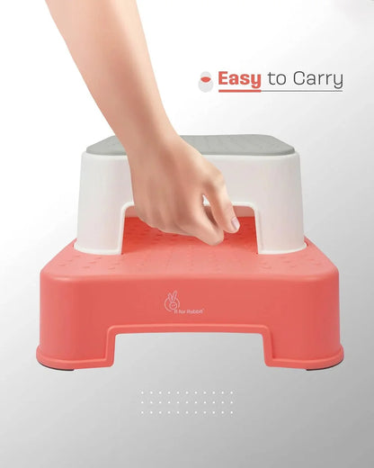R For Rabbit Tiny Feet Baby Potty Step Stool-Red White