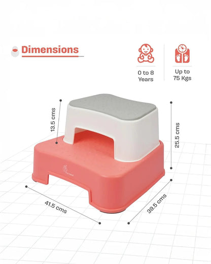 R For Rabbit Tiny Feet Baby Potty Step Stool-Red White