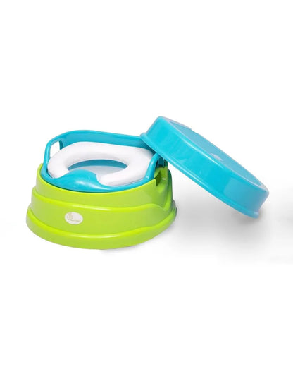 R For Rabbit Ding Dong Convertible 4 in 1 Potty Training Seat-With Soft Cushion & Side Handles-Green Blue