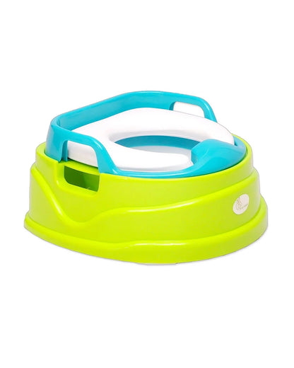 R For Rabbit Ding Dong Convertible 4 in 1 Potty Training Seat-With Soft Cushion & Side Handles-Green Blue