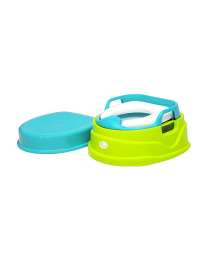 R For Rabbit Ding Dong Convertible 4 in 1 Potty Training Seat-With Soft Cushion & Side Handles-Green Blue