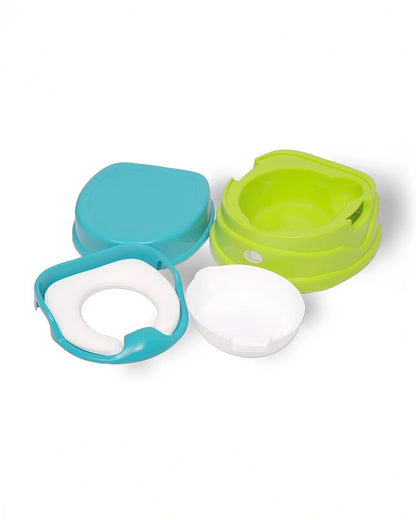 R For Rabbit Ding Dong Convertible 4 in 1 Potty Training Seat-With Soft Cushion & Side Handles-Green Blue