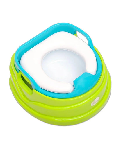 R For Rabbit Ding Dong Convertible 4 in 1 Potty Training Seat-With Soft Cushion & Side Handles-Green Blue