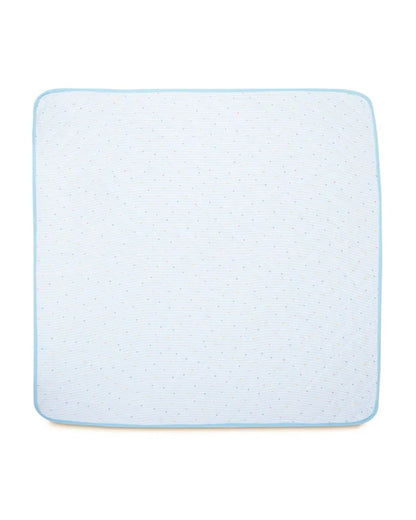 Haus & Kinder Peekaboo Reversible Quilt-White & Blue-100% Cotton  Muslin-For Infants