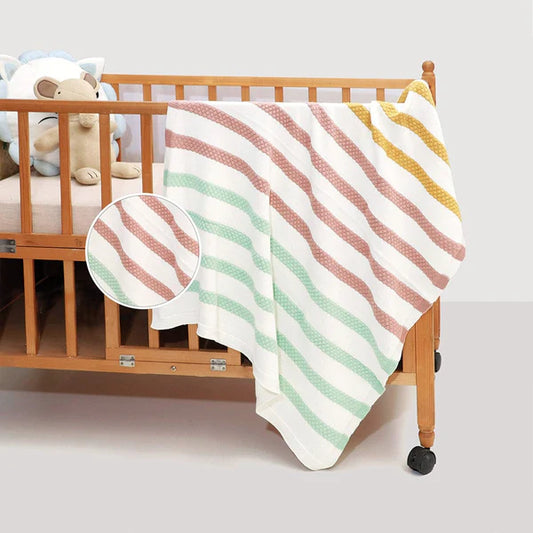 Haus & Kinder Spectrum Knitted All Season AC Blanket-100% Organic Cotton-Multicolor-For Infants