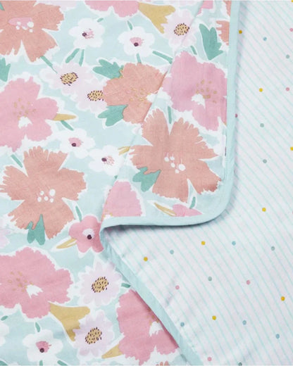 Haus & Kinder Bold Floral Reversible Blanket-100% Cotton  Muslin-Multicolor-For Infants