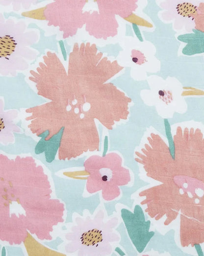 Haus & Kinder Bold Floral Reversible Blanket-100% Cotton  Muslin-Multicolor-For Infants