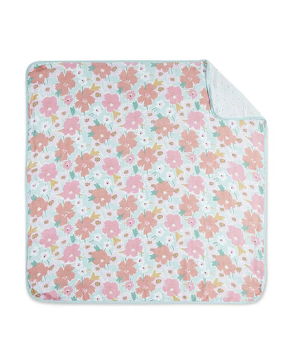 Haus & Kinder Bold Floral Reversible Blanket-100% Cotton  Muslin-Multicolor-For Infants
