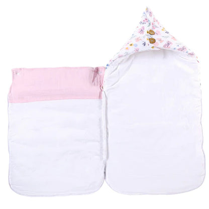 Haus & Kinder Butterfly Garden Baby Carrier Nest Cum Baby Sleeping Bag-100% Muslin Cotton-Pink-For Infants