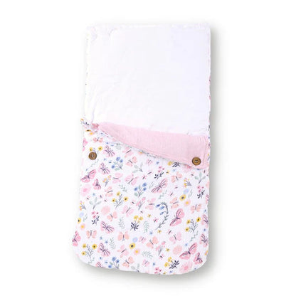 Haus & Kinder Butterfly Garden Baby Carrier Nest Cum Baby Sleeping Bag-100% Muslin Cotton-Pink-For Infants