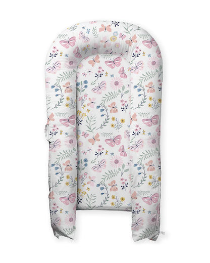 Haus & Kinder Baby Sleeping Nest-Baby Gadda Set-Butterfly Garden-100% Cotton  Muslin-Pink-For Infants
