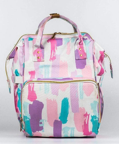 Haus & Kinder Art On Canvas Diaper Bag-Backpack-With Anti Theft Compartment-Color Splash