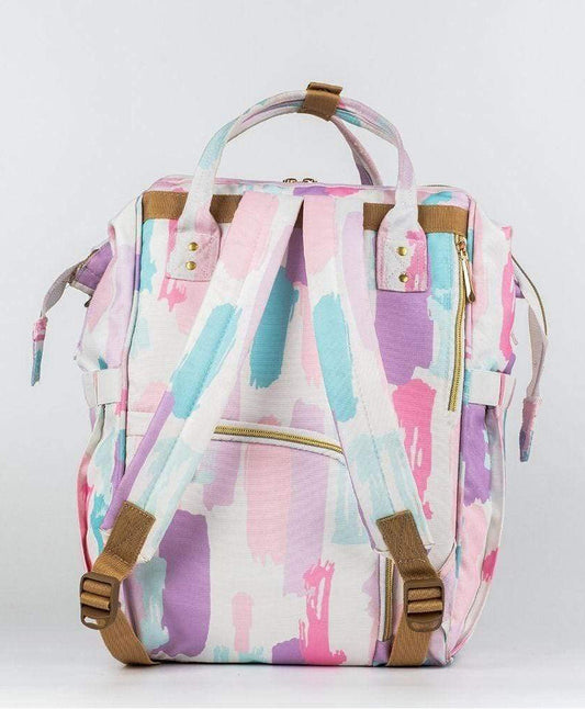 Haus & Kinder Art On Canvas Diaper Bag-Backpack-With Anti Theft Compartment-Color Splash