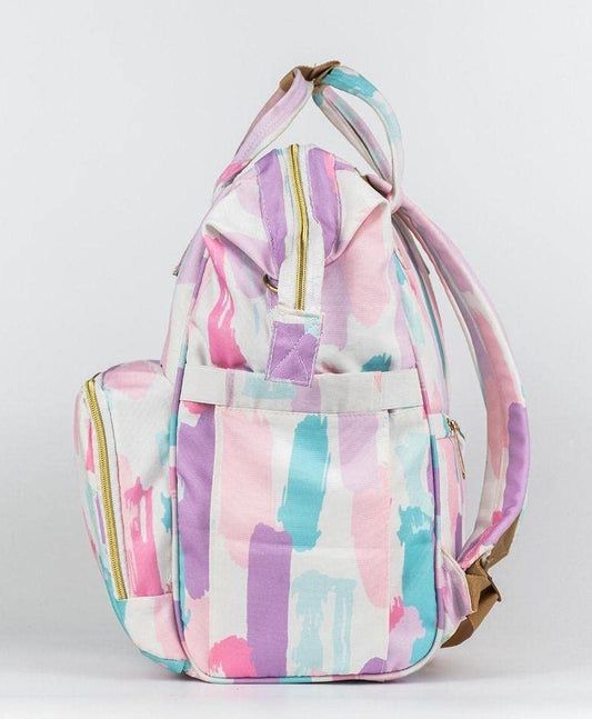 Haus & Kinder Art On Canvas Diaper Bag-Backpack-With Anti Theft Compartment-Color Splash