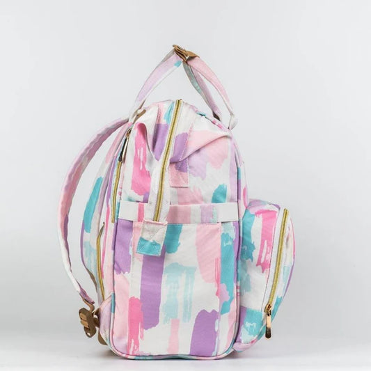 Haus & Kinder Art On Canvas Diaper Bag-Backpack-With Anti Theft Compartment-Color Splash