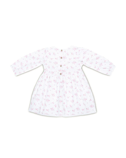 Haus & Kinder White Frock Dress-Floral-Cotton-For Infants