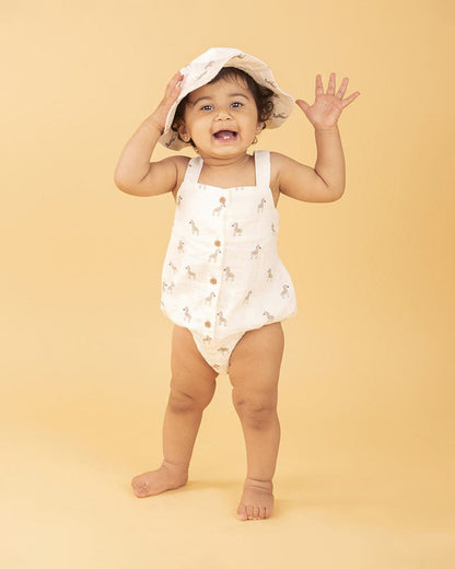 Haus & Kinder White Onesie-Zebra-Cotton-For Infants