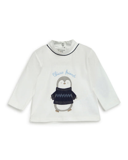 Chicco Bronze T-shirt-Penguin Printed-Cotton-For Infants