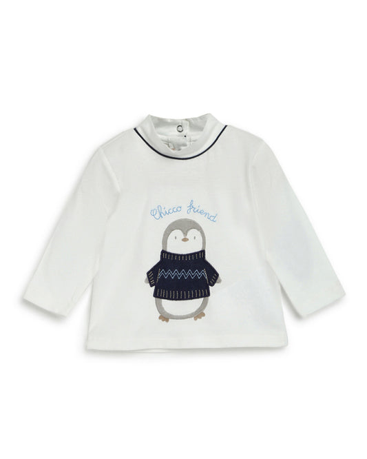 Chicco Bronze T-shirt-Penguin Printed-Cotton-For Infants