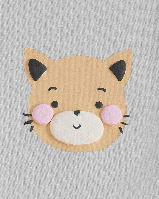 Haus & Kinder Grey Leggings-Printed-Cotton-For Infants