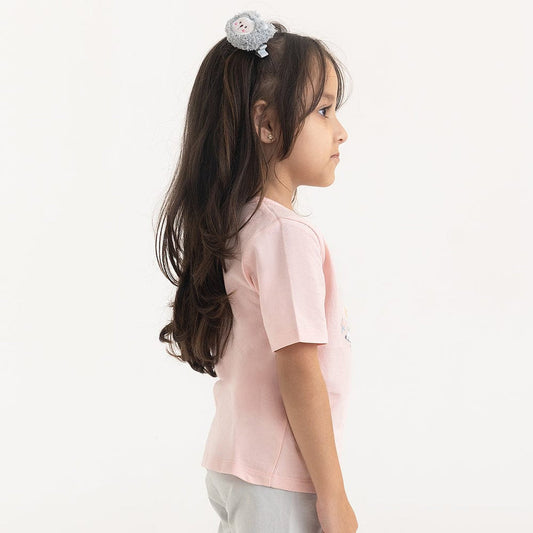 Haus & Kinder Peach T-shirt-Hello World-Cotton-For Infants