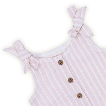Haus & Kinder Pink Romper-Striped-Cotton-For Infants