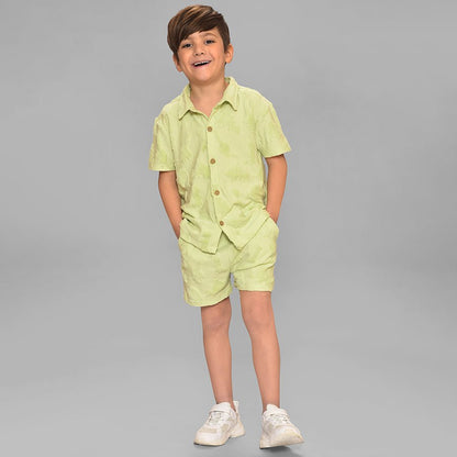 Mi Arcus Seafoam Green Coord Set-Dinomite-Cotton-For Infants