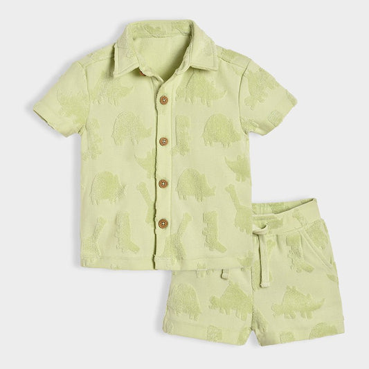 Mi Arcus Seafoam Green Coord Set-Dinomite-Cotton-For Infants