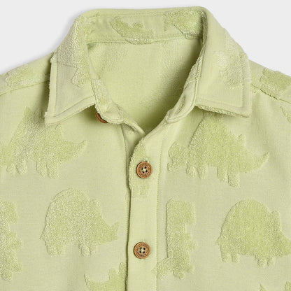 Mi Arcus Seafoam Green Coord Set-Dinomite-Cotton-For Infants