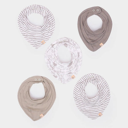 Mi Arcus Kids Drool Knitted Bibs-Multicolor-Cotton-0 to 3M-Pack of 5-For Infants