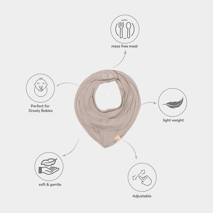 Mi Arcus Kids Drool Knitted Bibs-Multicolor-Cotton-0 to 3M-Pack of 5-For Infants