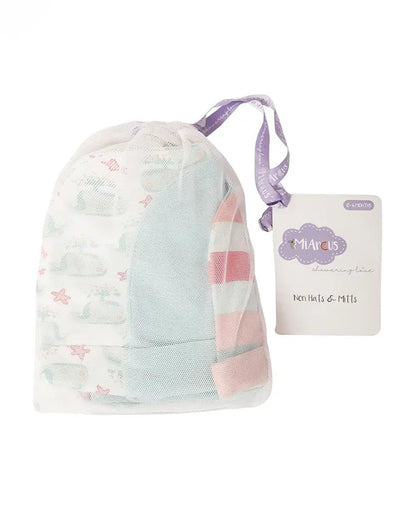 Mi Arcus Blue, White & Multicolor Combo Set-Whale Print-Cotton-Pack of 3-For Infants